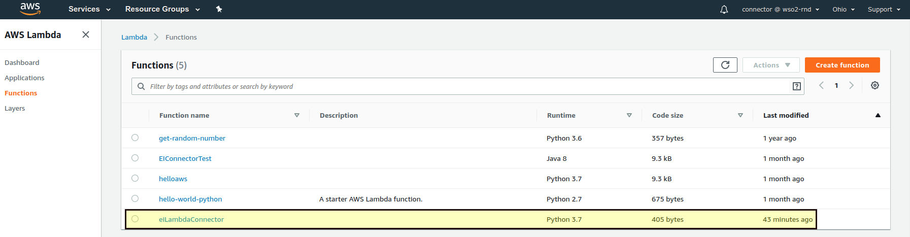 Amazon Lambda Function