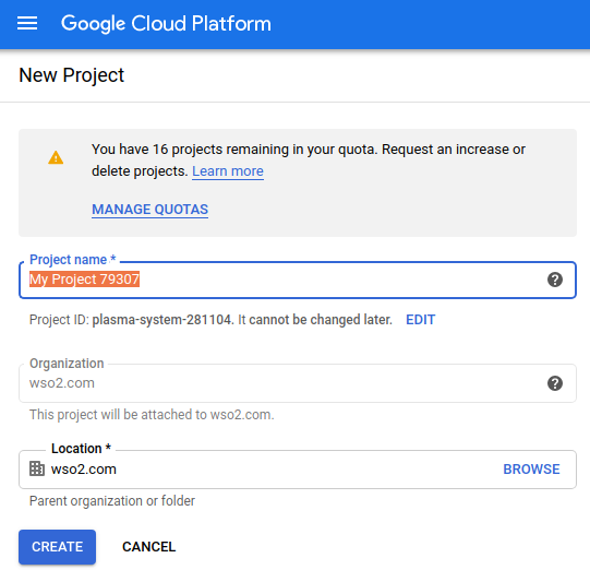 Bigquery create project step3