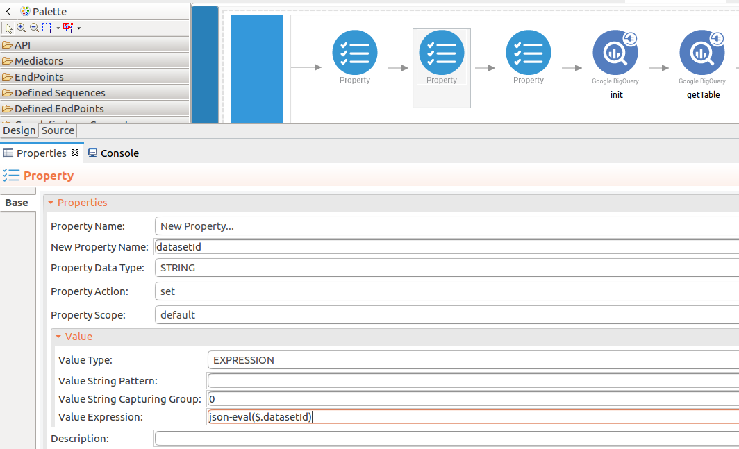 Add property mediators to get datasetId