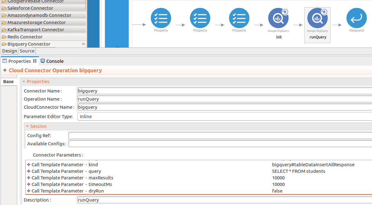 Drag and drop insertAllTableData operation