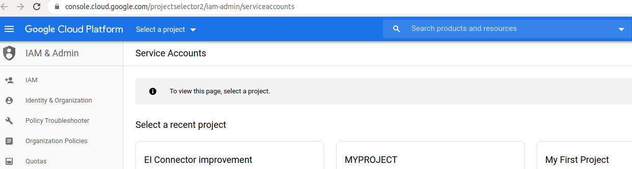 Bigquery service account