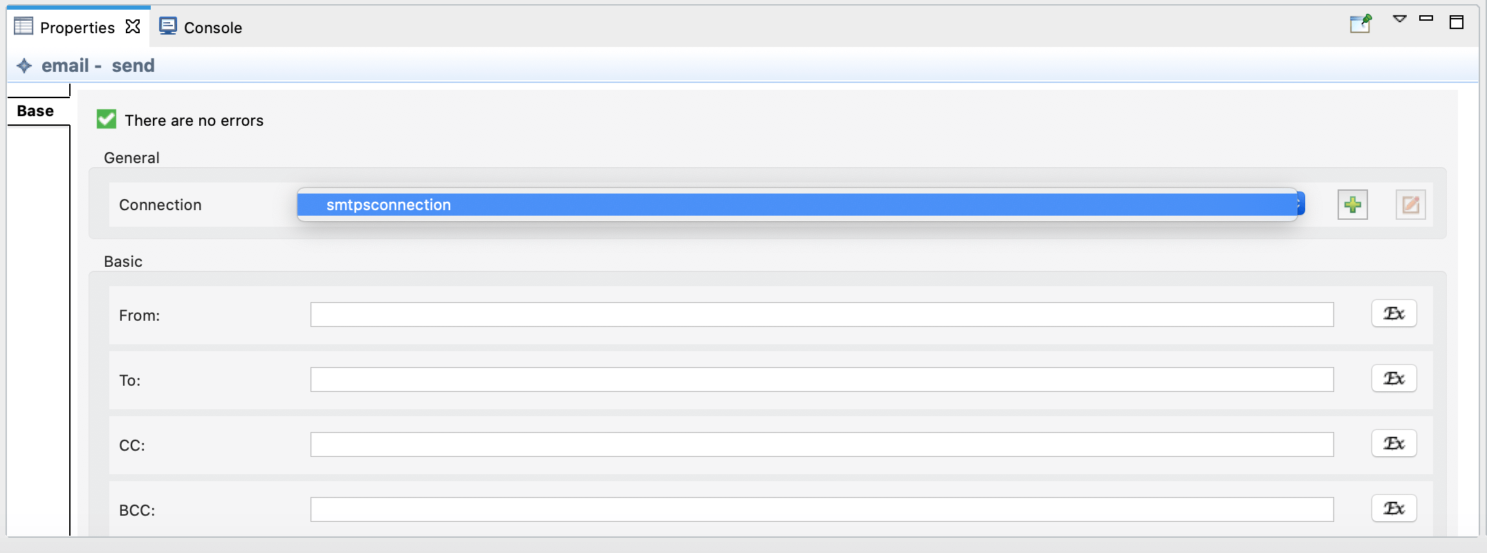 Selecting the connection.