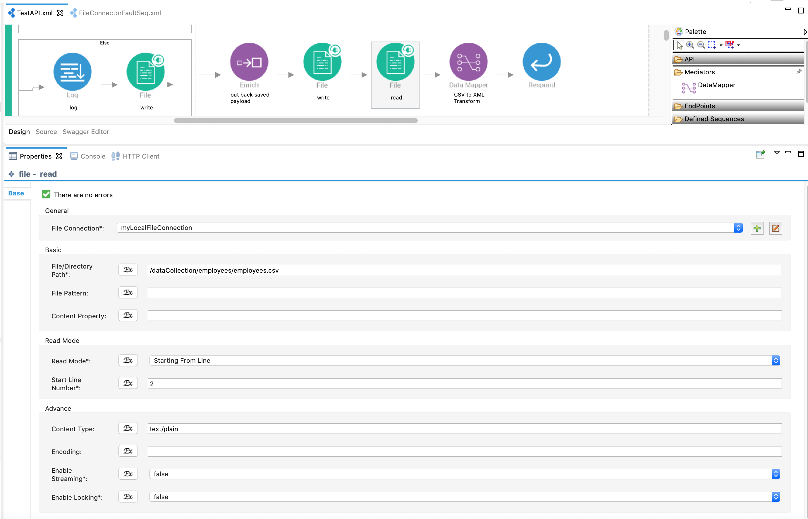 read csv file