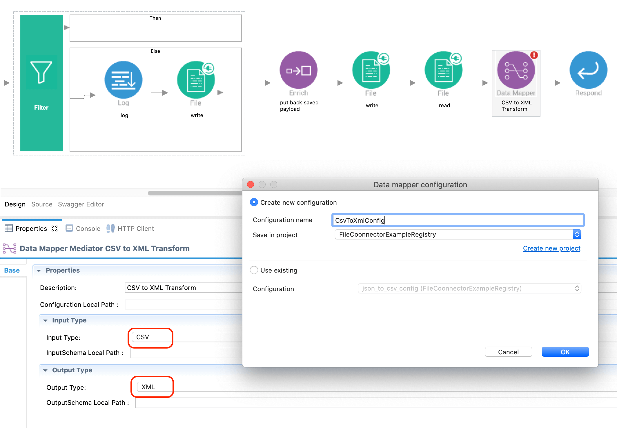 output datamapper config