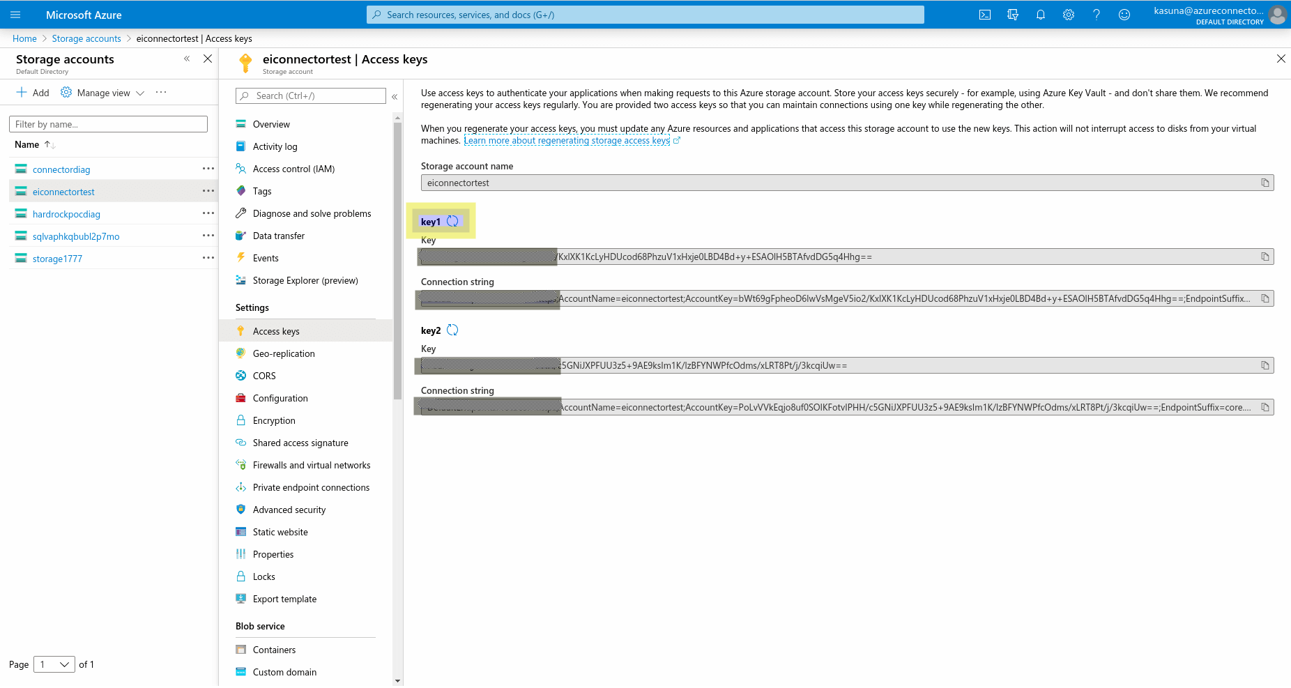 Copy access keys