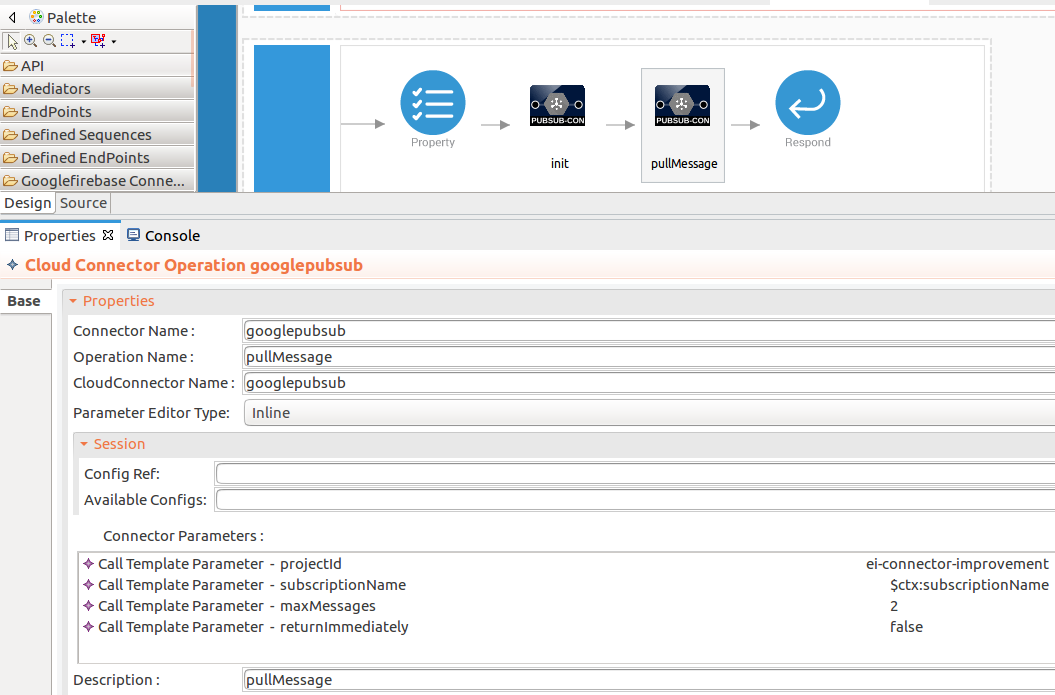 Add values to the pull messages operation