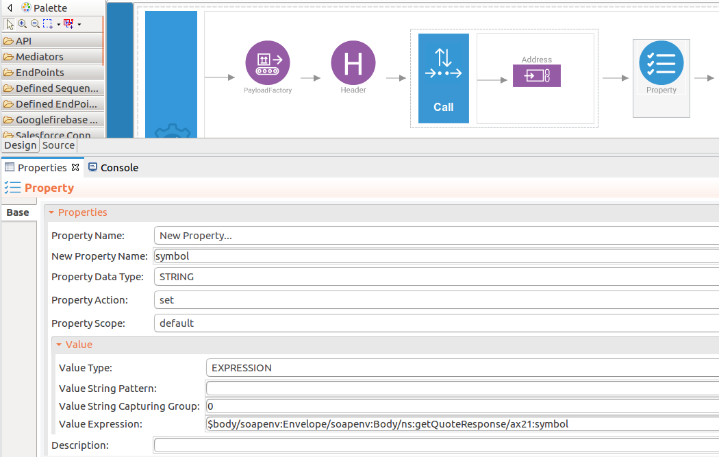 Add property mediators to get symbol