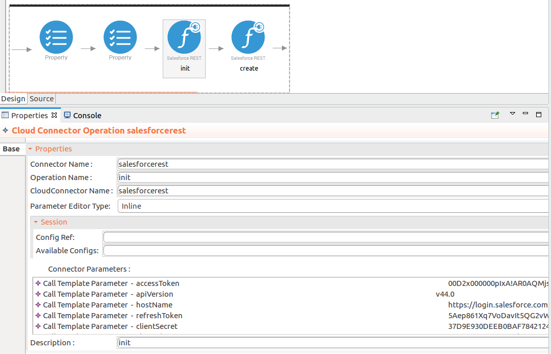 Add values to the init operation