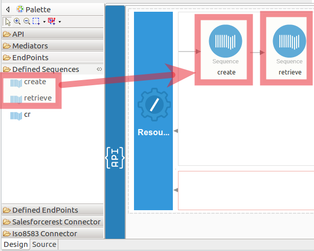 Drag and drop sequences to the Design view