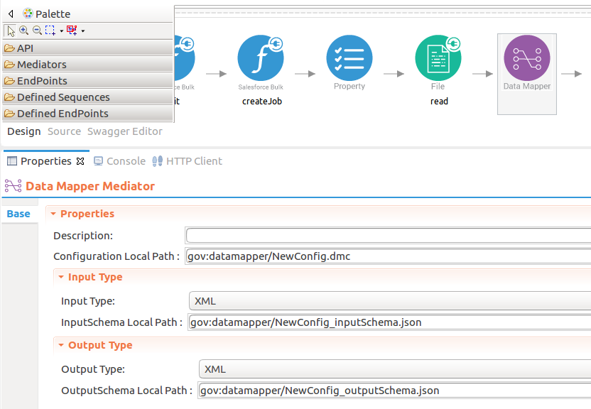 Drag and drop data mapper operations