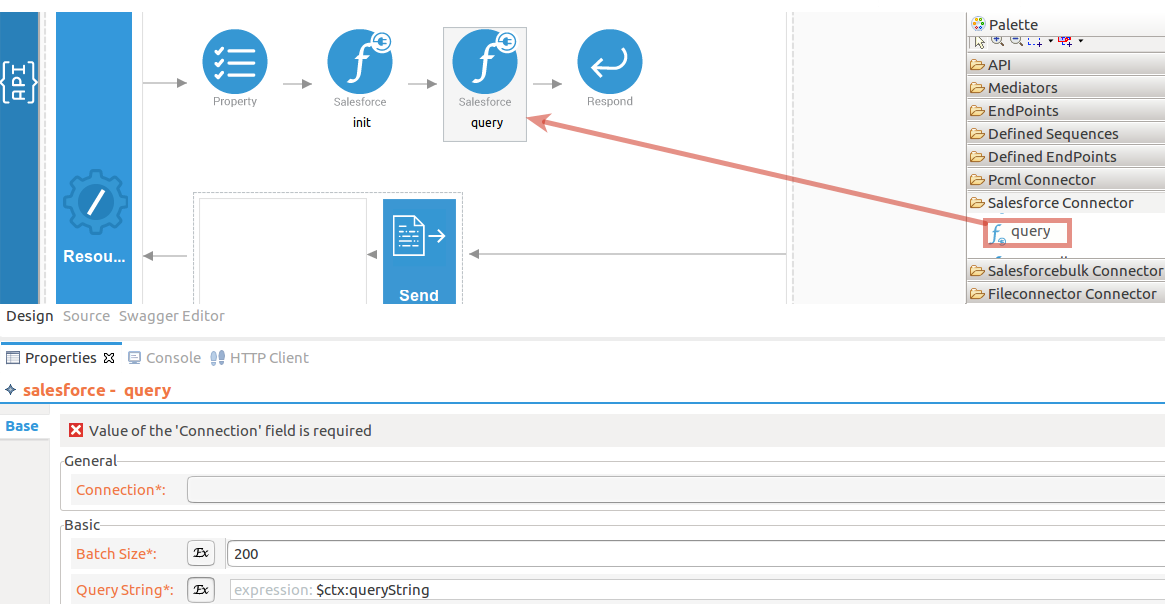 Drag and drop query operations