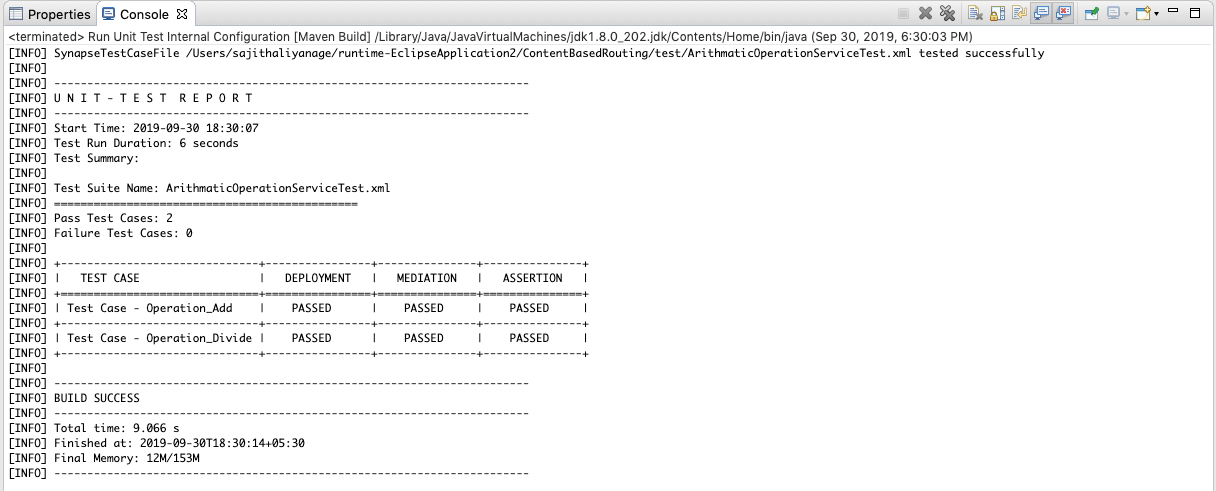 Output Console