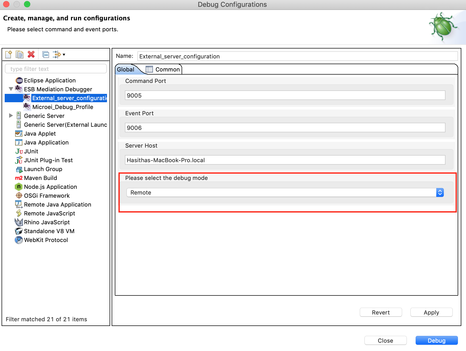 select debugging