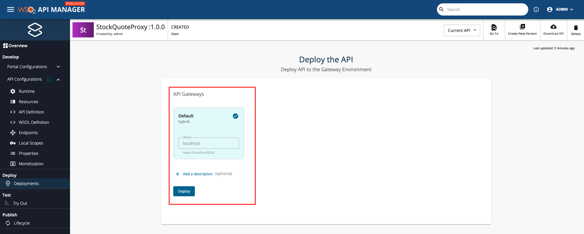 select gateways for the deployment