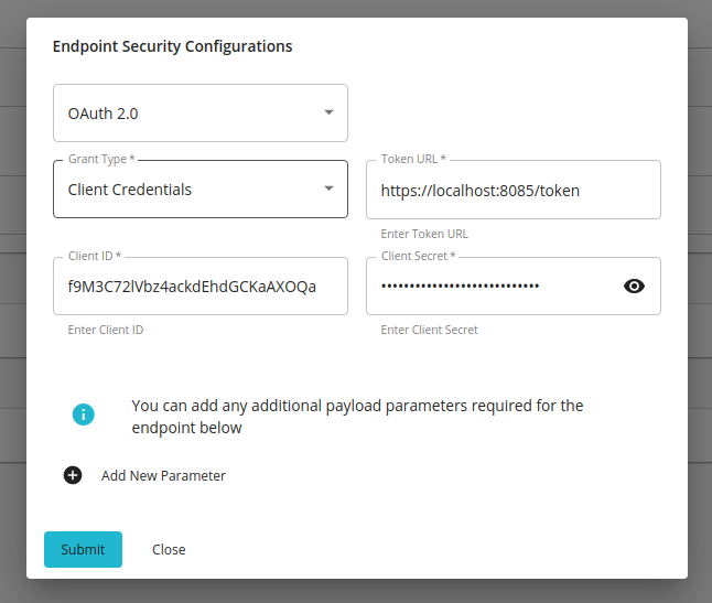 client credentials config