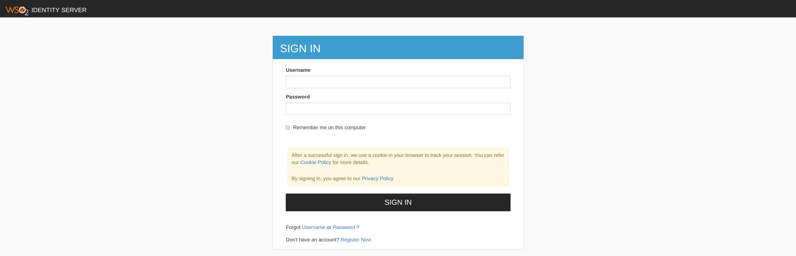 Identity Server Login Page