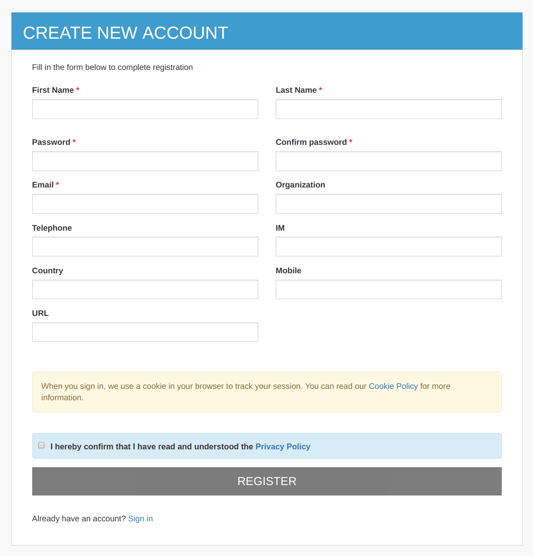 User Signup