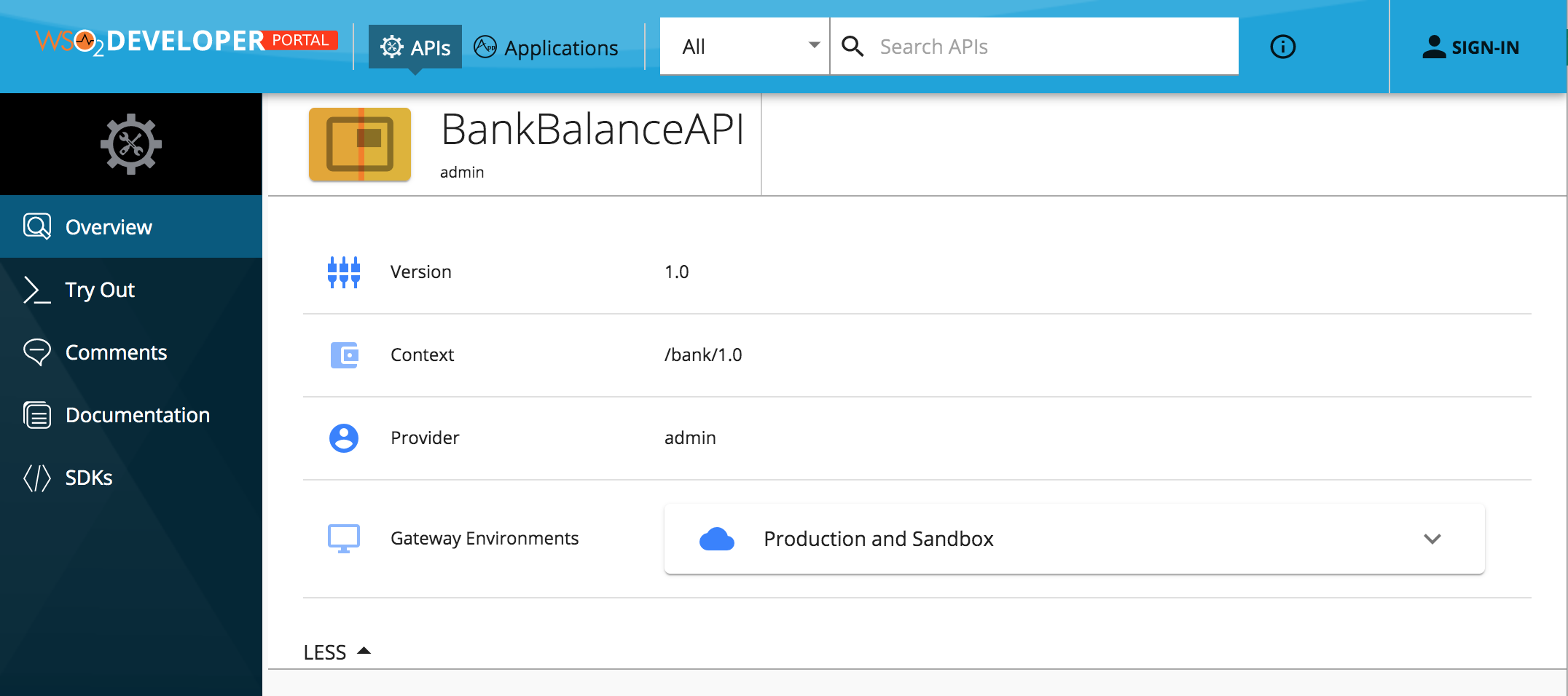 styling api details left menu