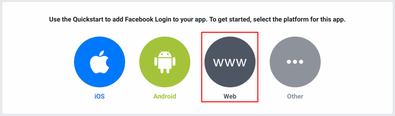 Setup facebook login product