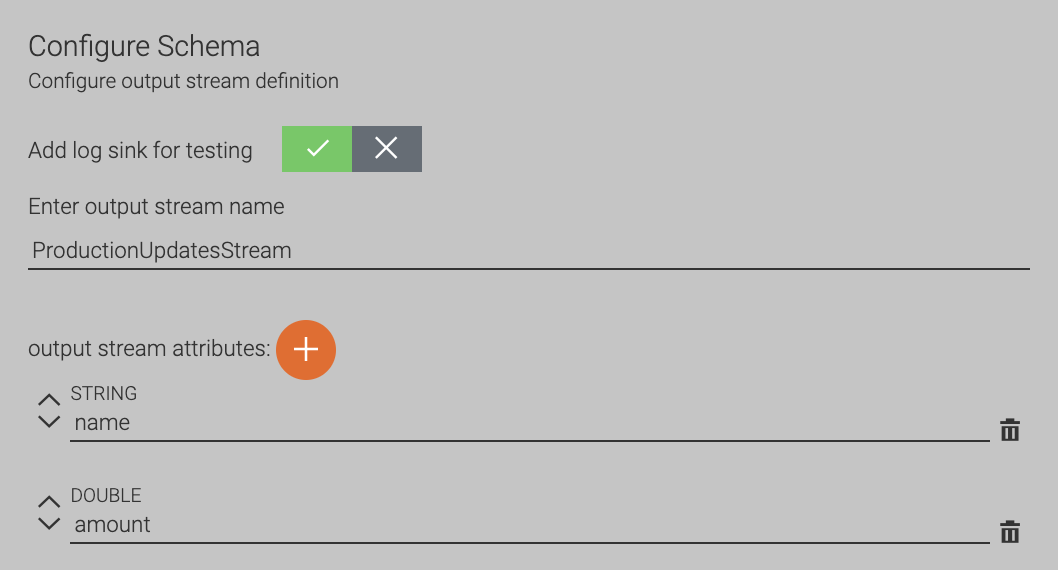 Configure output schema