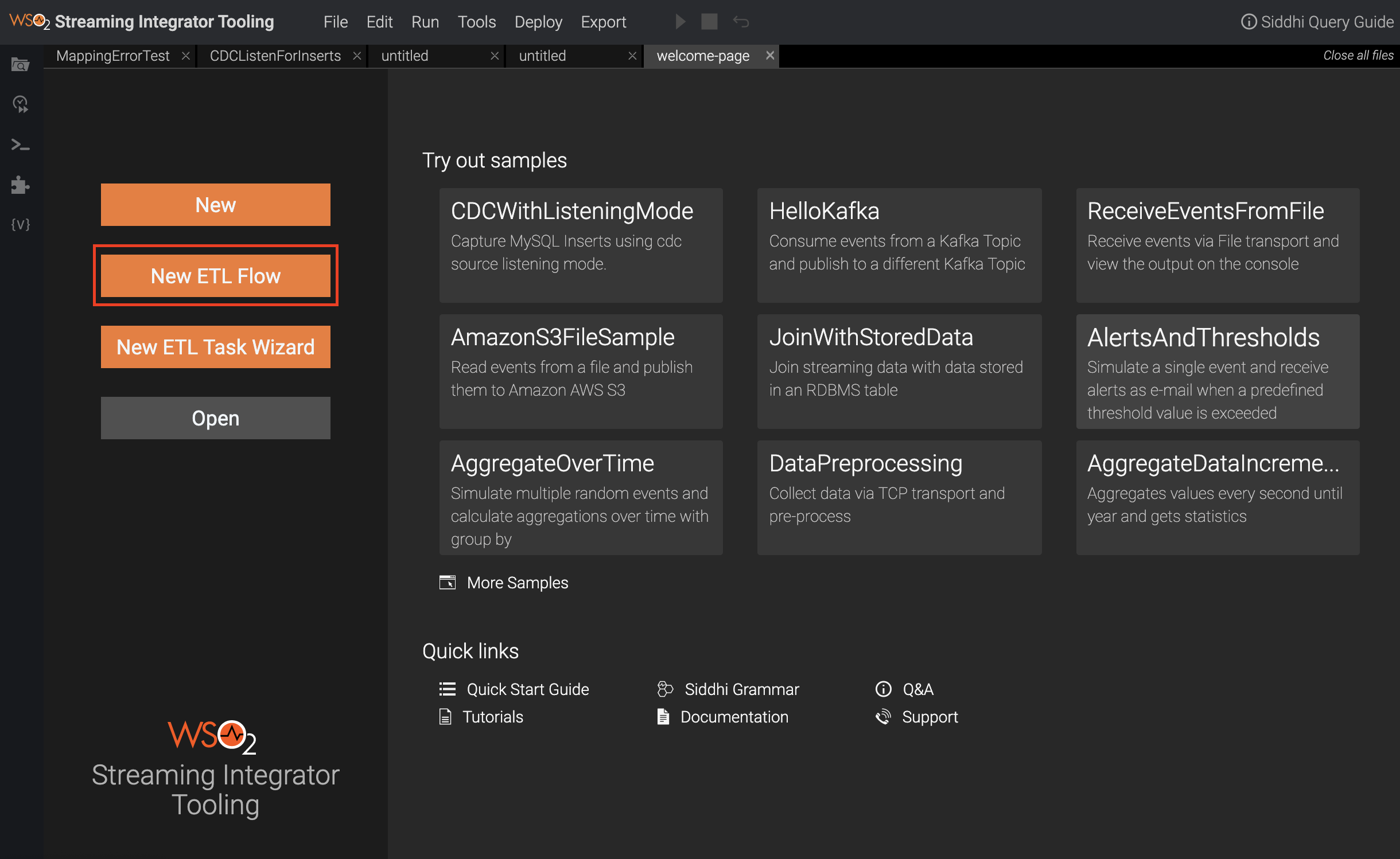 Open New ETL Flow