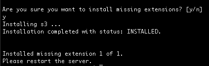 installed missing extension