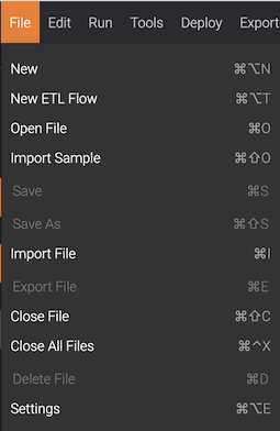 File menu