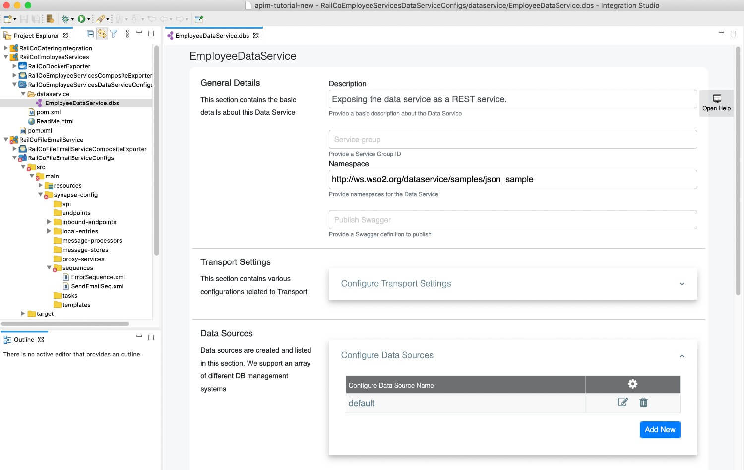 Integration Studio Dataservice View