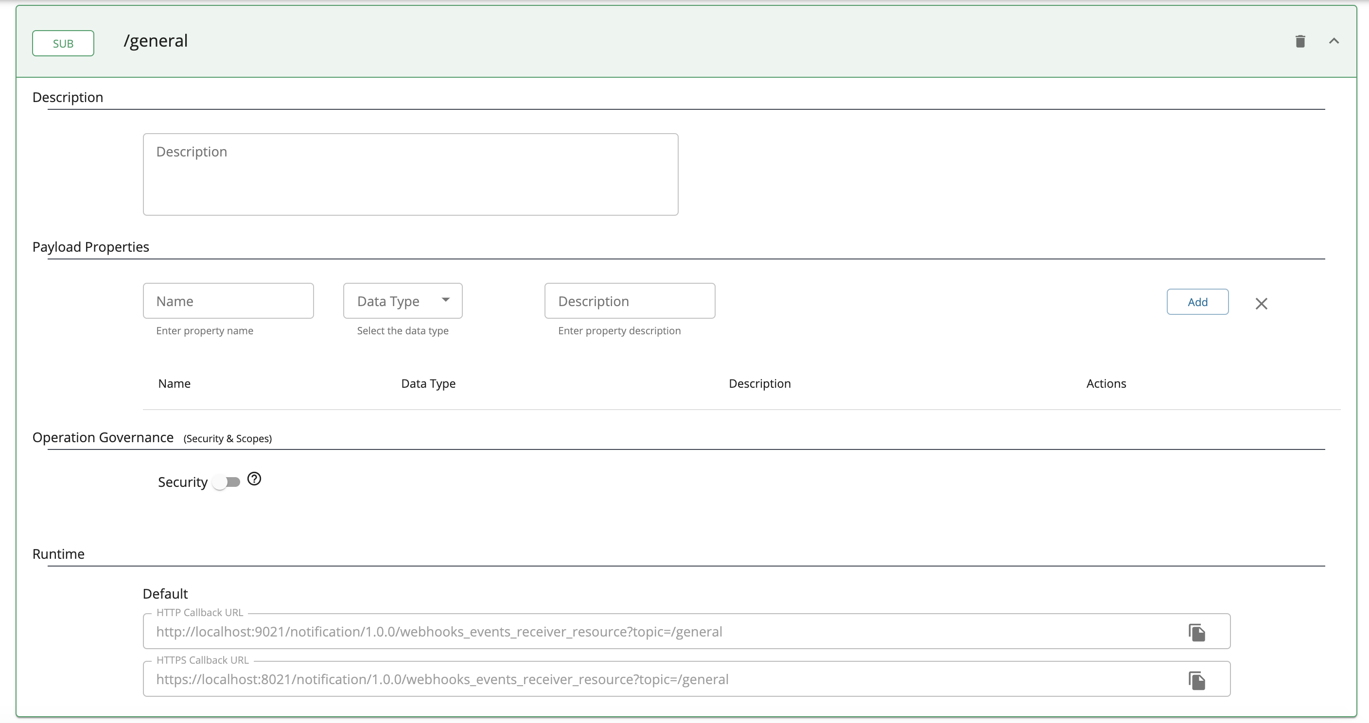 Topic Configuration